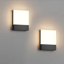 Lámpara de pared para exteriores de 24 W, IP65, impermeable, moderna lámpara de pared de 3000 K, blanco cálido para patio, puerta delantera, entrada (negro)
