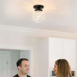 Lampara de techo de cristal transparente estilo art deco