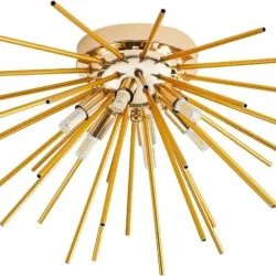 Lampara de techo dorada estilo sputnik