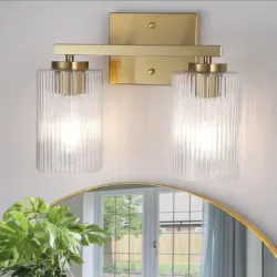 Lampara Dorada para baño 