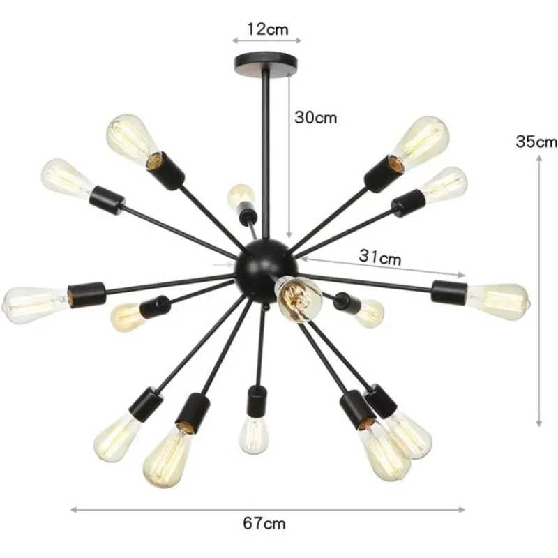 Lampara Sputnik de 10 bombillos