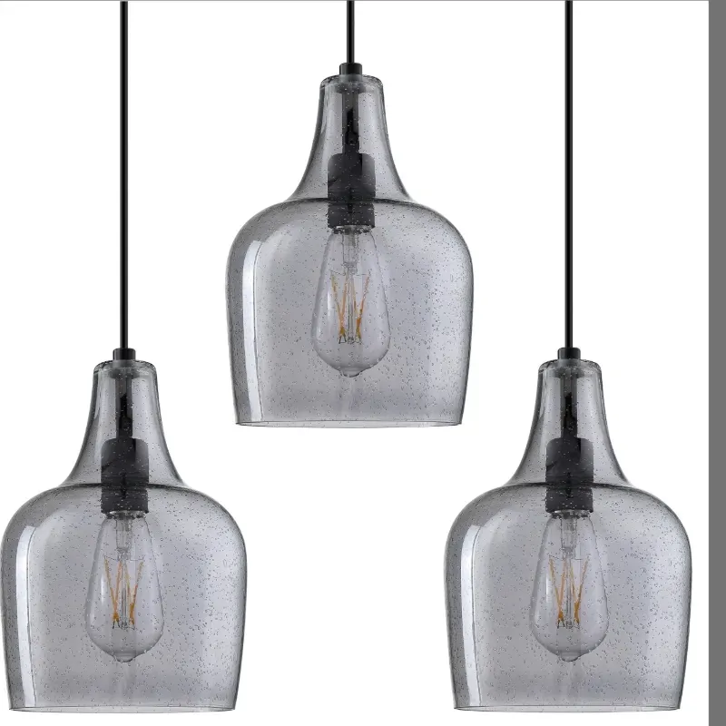 Lamparas colgantes de cristal gris