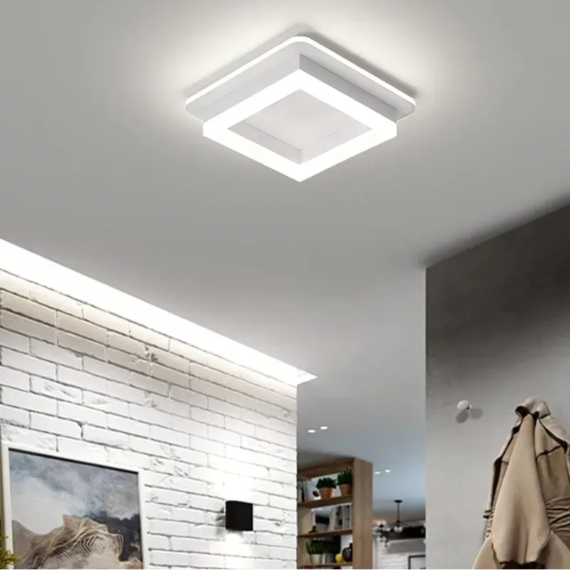 Luz de pasillo cuadrado CANEOE 24W, luz de techo con techo con montura de color moderna, acrílico blanco cerca de las luces del techo para el comedor del dormitorio Cocina Balcón Baño de la lámpara de techo de la isla (blanco fresco, 6000K)
