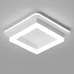 Luz de pasillo cuadrado CANEOE 24W, luz de techo con techo con montura de color moderna, acrílico blanco cerca de las luces del techo para el comedor del dormitorio Cocina Balcón Baño de la lámpara de techo de la isla (blanco fresco, 6000K)