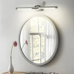 Luz de vanidad de níquel de arena para baño 360° Fixturas de iluminación giratorias 24 pulgadas Concesiones de baño modernas y de 4000K sobre luces de imagen de espejo para pinturas.