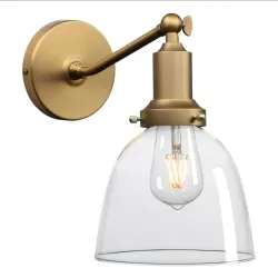 PERMO Industrial Vintage Slope Pole Wall Mount Sencillo Con una cúpula ovalada de 6,7 pulgadas de cristal transparente de pantalla de pantalla de luz de escozor de lámpara (Antique)
