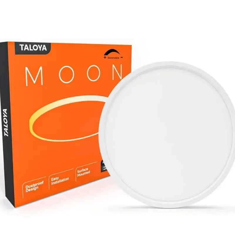  TALOYA Luz de techo de 12 pulgadas (concha blanca de leche), lámpara LED de montaje superficial de 20W para la cocina del dormitorio,5 Temperaturas de color en una ronda de espesor de 0,94 pulgadas.