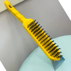 Cepillo 2 en 1 con pelos de alambre y espátula