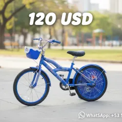 Bicicleta para niños azul sin ruedas traceras