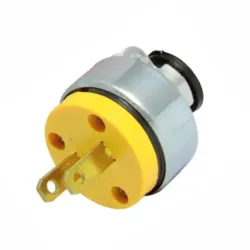 Clavija Blindada con Abrazadera Polarizada Color Amarillo Surtek