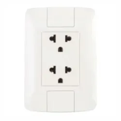 Tomacorriente Blanco Doble de 2 Polos y Conect Univ 15-16A 250V Aria  Tramontina