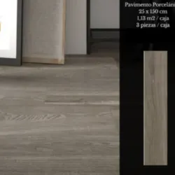 Pavimento porcelánico Acadia nogal NPLUS 25x150 cm 3737000245