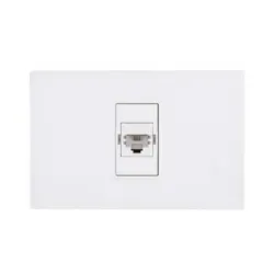 Toma para teléfono RJ-11, color blanco, con placa. Referencia: 23480-90.  1710000015 
