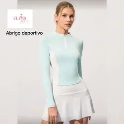 Abrigo deportivo verde y blanco