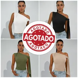 Blusas asimetrica con amarre al hombro