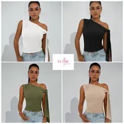 Blusas asimetricas amarre al hombro