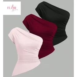 Blusas asimetricas un hombro elegantes