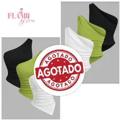Blusas de un hombro asimetricas corrugadas