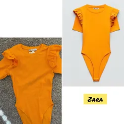 Body zara de mangas y vuelos colo naranja