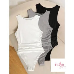 Bodys basicos fruncidos sin costura