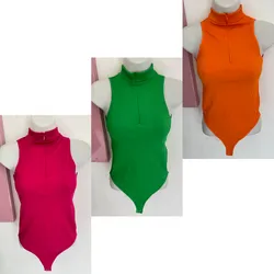 Bodys cuello alto con ziper