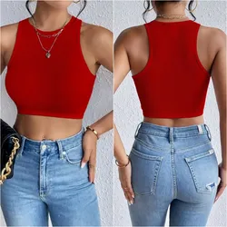 Camiseta basica elastizada color rojo
