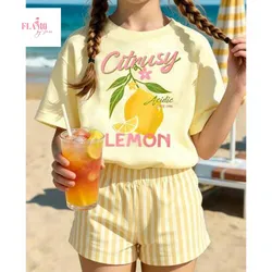 Conjunto amarillo de rayas y pulover Lemon