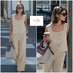 Conjunto de pantalón color beige talla L/XL