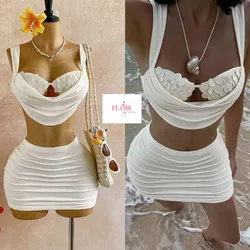 Conjunto de saya estilo playero talla M/L