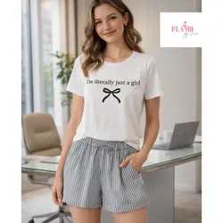 Conjunto de pulover y short rayas Just a girl