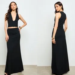 Conjunto de saya y blusa color negro