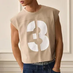 Desmangado tipo cajita para hombre color beige con detalle blanco