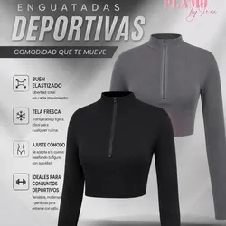 Enguatadas deportivas ziper ajustable al cuello