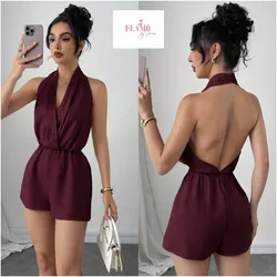 Enterizo corto rojo vino
