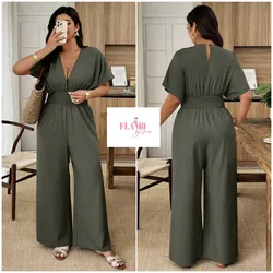Enterizo largo verde aceituna talla L