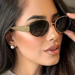 Gafas circulares estilo Céline marco dorado