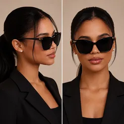 Gafas color negro con detalle dorado