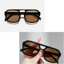 Gafas de sol cuadradas marco negro cristal carey