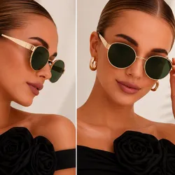 Gafas estilo Céline cristal verde oscuro