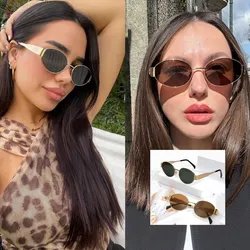 Gafas estilo Céline marco dorado
