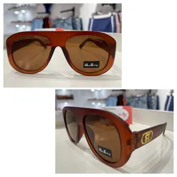 Gafas redondas color marrón detalle dorado