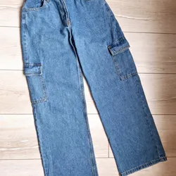 Jean Cargo mezclilla azul