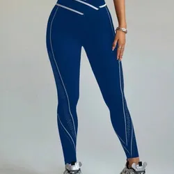 Leggin largo ajustado azul y blanco