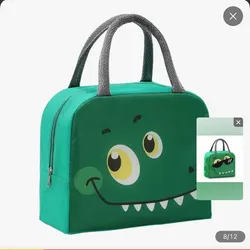 Lonchera térmica color verde animada