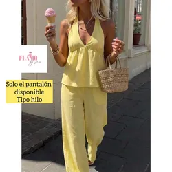 Pantalón amarillo tipo hilo