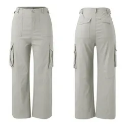 Pantalon cargo color gris