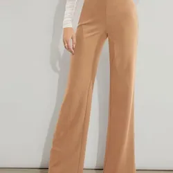 Pantalon color beige acampanado elastizado