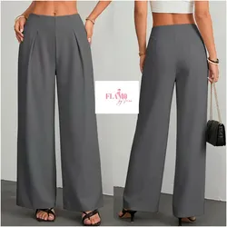Pantalon de vestir color gris piernas anchas