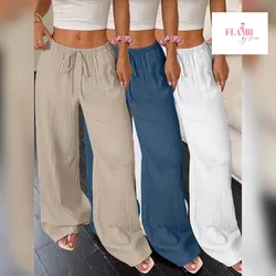 Pantalonetas basicas piernas anchas estilo hilo