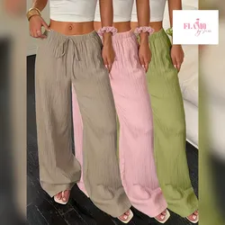 Pantalonetas basicas piernas anchas estilo hilo